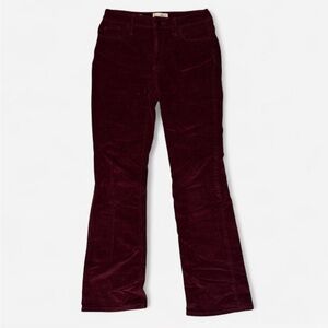 Maroon Corduroy Flare Pants